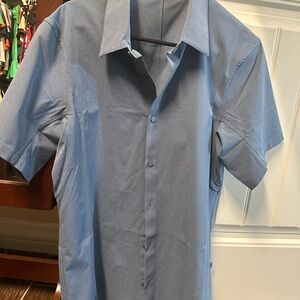 Men's Blue Short Sleeve Shirt